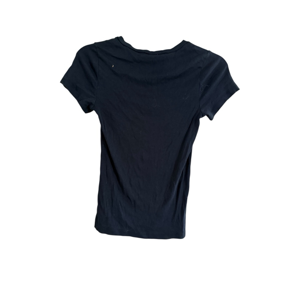 J.Crew Black V-Neck Fitted Short Sleeve T-Shirt - Medium - Picture 3 of 9